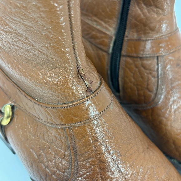 Vintage Brown Pebbled Leather Beatle Boot Men Sz 7 Indiana Elite Made In England main image 7